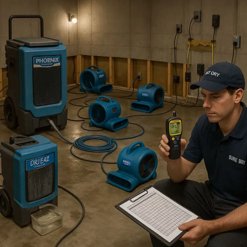 Structural Drying and Dehumidification process in Endwell, NY